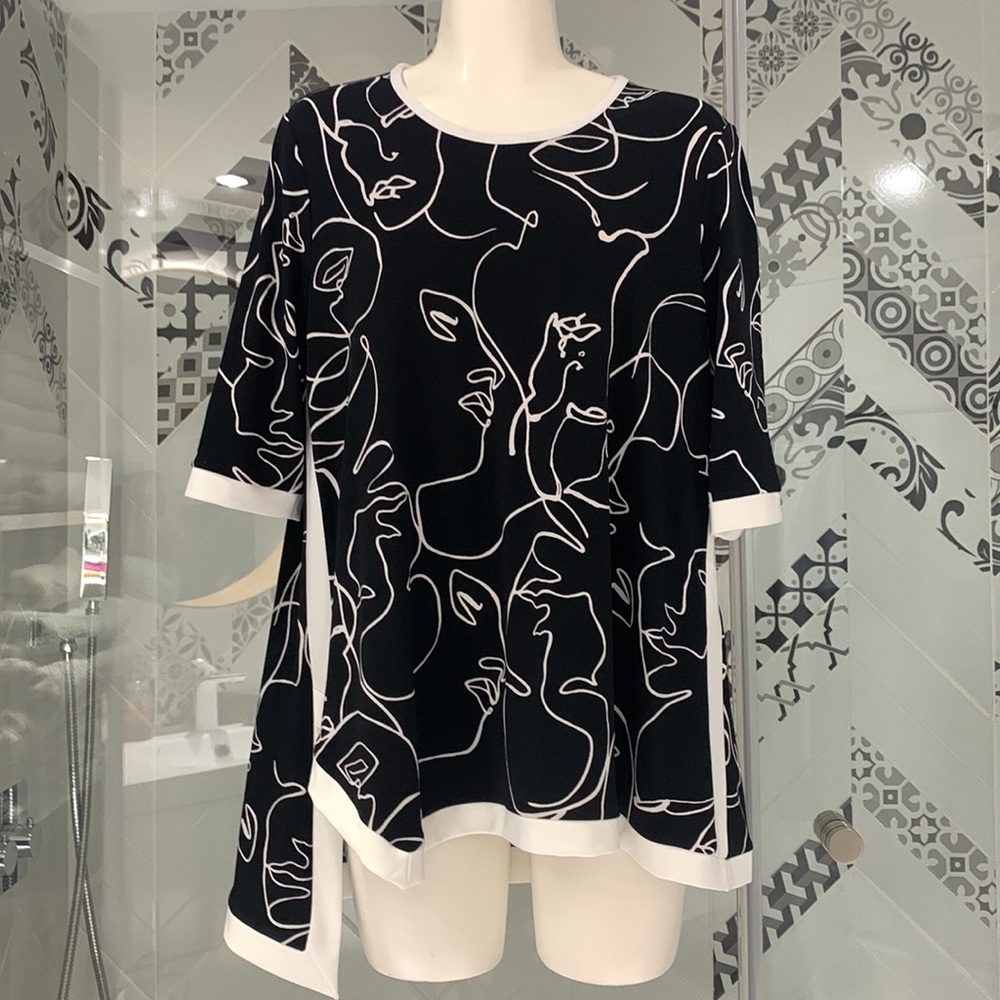 NWT🌺Made in🇨🇦Beautiful JR Modern Abstract Tunic - Picture 4 of 15